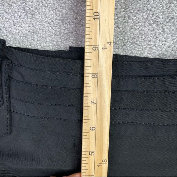 Karen Millen Capri Pants Women's 6 Black Wide Leg Cuffed Low Rise Button Pockets - Picture 10 of 13